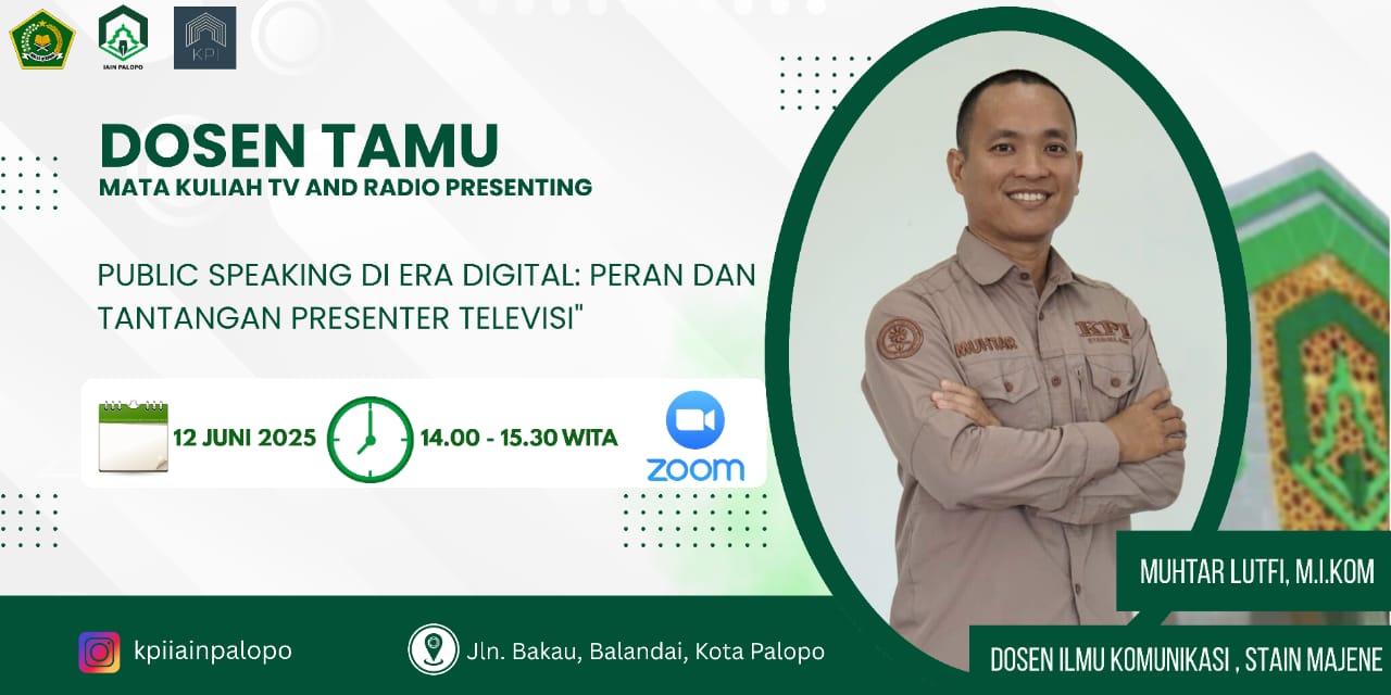 Prodi KPI UIN Palopo Hadirkan Dosen Tamu: Kupas Tuntas Dunia Radio dan TV Presenting